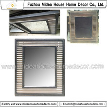 Decorative Antique Glass Wall Mirror with Solid Wood Frame